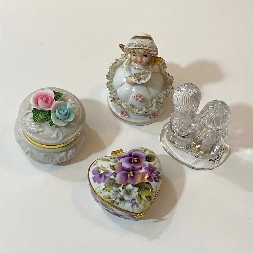Vintage Decorative Porcelain and Glass Figurines Set 4